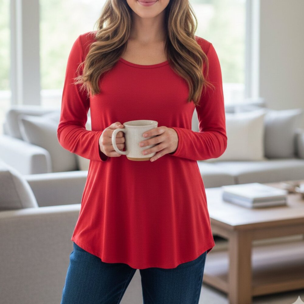 NWT Lularoe Ladies Long Sleeve Coral Lynnae Top Small Capsule Layer Minimalist